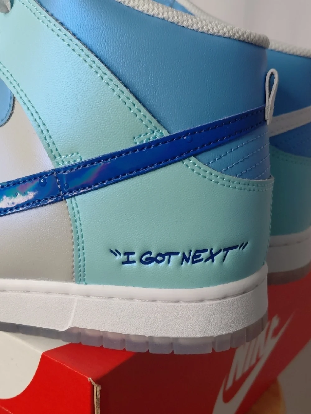 Nike Dunk Low Blue Mint Gradient with Iridescent Swoosh